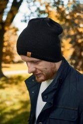 Męska czapka zimowa ocieplana Brødrene cz2 czarna 9913. Czarne czapki zimowe bez wzorów. Za 49.97 zł.