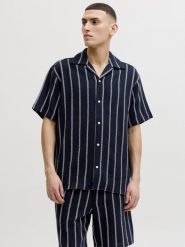 Jack & Jones koszula z krótkim rękawem - Jorcoba Mężczyźni Bawełna (100%) niebieski, M. Niebieskie koszule Jack & Jones, na lato, m, bez wzorów, z bawełny, bez kołnierzyka, bez ramiączek. Za 139.95 zł.