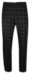 Spodnie Męskie, Czarne w Kratkę, z Mankietami, Casualowe, Zwężane, Chinosy z Elastanem -RIGON. Czarne eleganckie spodnie Rigon, m, z elastanu. Za 159.00 zł.