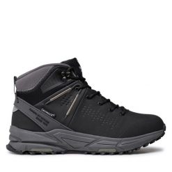 Trekkingi Halti. Czarne botki sznurowane Halti, bez wzorów, bez obcasa, bez zapięcia. Za 359.99 zł.