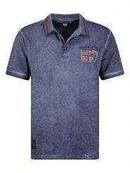 Geographical Norway Koszulka polo "Kotz" w kolorze niebieskim rozmiar: L. Niebieskie koszulki polo Geographical Norway, l, bez wzorów, z bawełny, bez kołnierzyka, bez ramiączek. Za 95.95 zł.