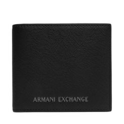 Portfel Armani Exchange. Czarne portfele Armani Exchange, bez wzorów. Za 296.99 zł.