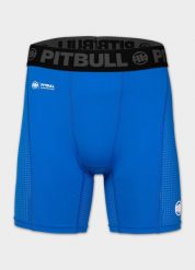 Męskie spodenki sportowe PITBULL elastyczne szorty treningowe RUNWAY. Niebieskie krótkie spodenki sportowe PITBULL, m, bez wzorów, z elastanu. Za 139.00 zł.