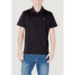 Polo z krótkim rękawem Mężczyzna EMPORIO ARMANI CONNECTED Swimwear. Czarne koszulki polo Emporio Armani Connected, m, bez wzorów, z bawełny, bez kołnierzyka, bez ramiączek. Za 400.50 zł.