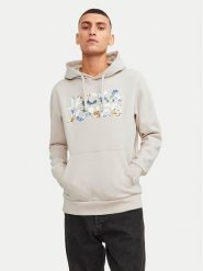 Jack&Jones Bluza Jeff 12250682 Beżowy Standard Fit. Brązowe bluzy Jack&Jones, l, bez wzorów, z bawełny, bez kaptura. Za 99.99 zł.