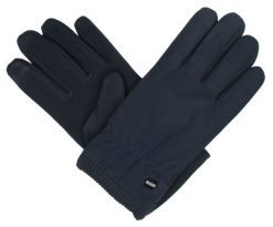 Rękawiczki Granatowe, Jesienno-Zimowe, Miękkie z Kożuszkiem i Gumką -Pako Jeans. Rękawiczki Pako Jeans, na zimę, bez wzorów, z jeansu. Za 69.00 zł.
