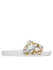 Versace Jeans Couture Klapki 78YA3SQ4 Biały. Białe klapki Versace Jeans Couture, z jeansu. Za 219.99 zł.
