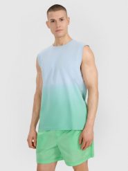4F Tank top regular męski - zielony M. Zielone bezrękawniki 4F, bez wzorów, z bawełny, bez ramiączek. Za 59.99 zł.