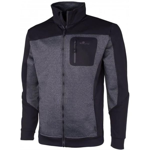 Bluza męska Erco Bork Czarno-szara Melange Czarny. Czarne bluzy bez kaptura ERGOTEC, m, bez wzorów, z poliesteru, bez kaptura. Za 88.17 zł.