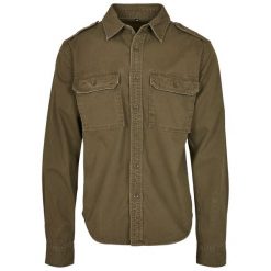 Męska Koszula Z Długim Rękawem Vintage Wash. Zielone bluzki z długim rękawem BUILD YOUR BRAND, m, bez wzorów, bez kołnierzyka, bez ramiączek. Za 298.99 zł.