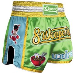 8 Weapons Spodenki Muay Thai Yummy Zielone. Zielone krótkie spodenki sportowe 8 WEAPONS, m, bez wzorów, z satyny. Za 302.50 zł.