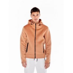 Męska kurtka neoprenowa w kolorach ziemi. Brązowe kurtki LEONE 1947 APPAREL, l, bez wzorów, z neoprenu, bez kaptura. W wyprzedaży za 223.60 zł.