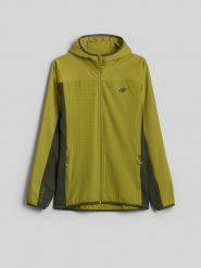 4F Kurtka softshell wiatroodporna męska - khaki XL. Brązowe kurtki 4F, m, bez wzorów, z softshellu, bez kaptura. Za 249.99 zł.