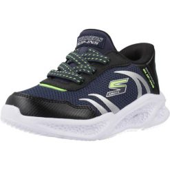 Buty SKECHERS SLIP-INS METEOR LIGHTS Niebieski. Niebieskie buty trekkingowe Skechers, bez wzorów, z syntetyku, bez zapięcia. Za 237.99 zł.