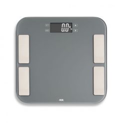 Waga łazienkowa z analizą masy ciała, do 180 kg, 33 x 33 cm, szara. Szare wagi łazienkowe ADE. W wyprzedaży za 174.70 zł.