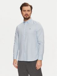 Tommy Hilfiger Koszula Flex Dobby MW0MW37578 Błękitny Slim Fit. Niebieskie koszule Tommy Hilfiger, l, bez wzorów, z bawełny, bez kołnierzyka, bez ramiączek. Za 219.99 zł.