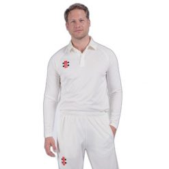 Koszulka polo z długim rękawem Gray-Nicolls Matrix V2. Białe bluzki z długim rękawem GRAY-NICOLLS, m, bez wzorów, bez kołnierzyka, bez ramiączek. Za 192.50 zł.