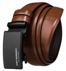 Pasek męski Peterson PTN A004 BROWN brązowy. Brązowe paski Peterson, bez wzorów, z jeansu. Za 79.99 zł.