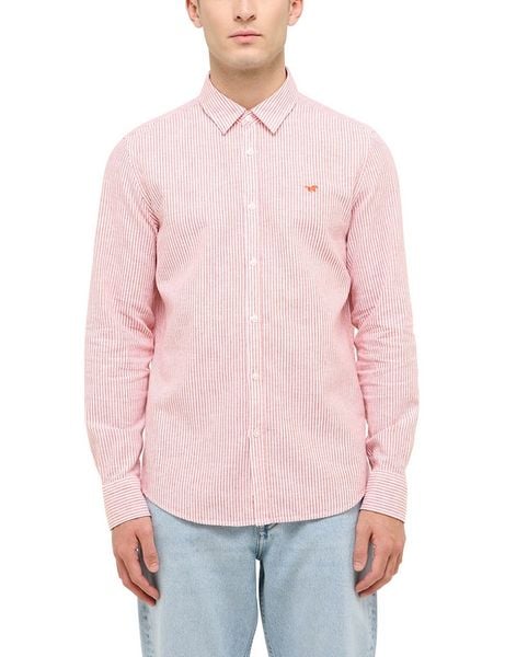 Męska Koszula Mustang Style Rawlins Red Fine Stripe 1016472 12735. Czerwone koszule Mustang, m, bez wzorów, bez kołnierzyka, bez ramiączek. W wyprzedaży za 99.99 zł.