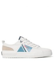 Pepe Jeans Sneakersy Allen Flag Color PMS30903 Biały. Białe buty sportowe casual Pepe Jeans, bez wzorów, z jeansu, bez zapięcia. Za 259.99 zł.