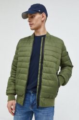Cross Jeans kurtka bomber męski kolor zielony. Zielone kurtki Cross Jeans, l, bez wzorów, z jeansu, bez kaptura. W wyprzedaży za 189.99 zł.