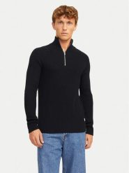 Jack&Jones Sweter Pannel 12258473 Czarny Regular Fit. Czarne swetry rozpinane Jack&Jones, m, bez wzorów, z bawełny, bez kołnierzyka, bez ramiączek. Za 79.99 zł.