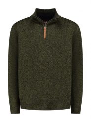 MGO leisure wear Sweter "Perry" w kolorze khaki rozmiar: XXL. Brązowe swetry nierozpinane MGO leisure wear, xxl, z aplikacjami, ze skóry, bez kołnierzyka, bez ramiączek. Za 239.99 zł.