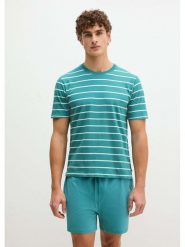 Marc O´Polo Bodywear Koszulka piżamowa w kolorze turkusowo-białym rozmiar: M. Białe piżamy m, bez wzorów, z bawełny, bez ramiączek. Za 99.95 zł.