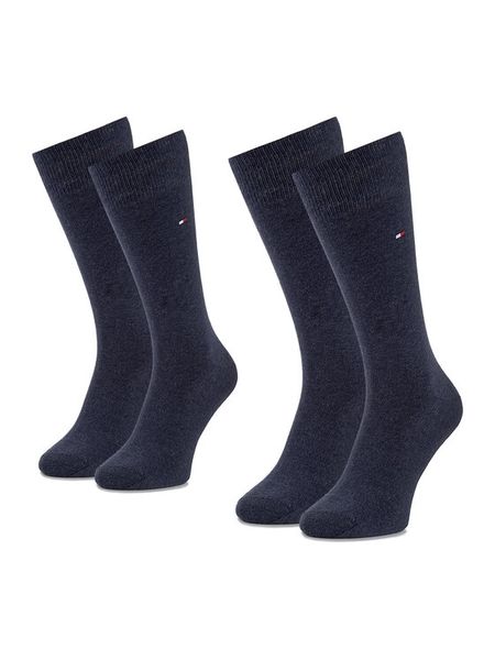 Tommy Hilfiger Skarpety długie 371111 Granatowy. Niebieskie skarpety Tommy Hilfiger, bez wzorów, z materiału. Za 49.99 zł.