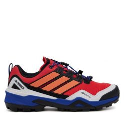 Trekkingi adidas. Czerwone buty trekkingowe Adidas, bez wzorów, z gore-texu, bez zapięcia. Za 519.99 zł.