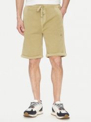 Aeronautica Militare Szorty sportowe 251BF016F583 Beżowy Regular Fit. Brązowe krótkie spodenki sportowe Aeronautica Militare, l, bez wzorów, z bawełny. Za 529.99 zł.