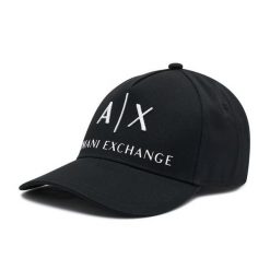 Czapka z daszkiem Armani Exchange. Czarne czapki z daszkiem Armani Exchange, bez wzorów. Za 149.99 zł.