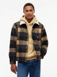 Tommy Jeans kurtka na przejście między porami roku Mężczyźni brązowy, XL. Brązowe kurtki Tommy Jeans, m, bez wzorów, z jeansu, bez kaptura. Za 649.95 zł.