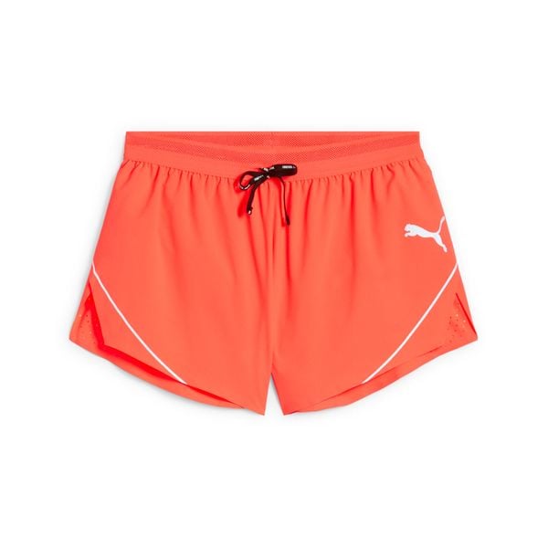 Szorty Puma Raceday Ultraweave Split 3". Czerwone krótkie spodenki sportowe Puma, l, bez wzorów, z materiału. Za 201.10 zł.