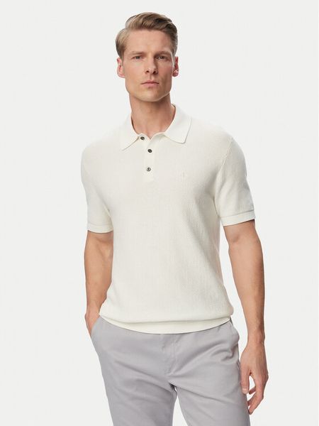 Calvin Klein Polo LV04LG313G Kremowy Regular Fit. Białe koszulki polo CALVIN KLEIN, m, bez wzorów, z bawełny, bez kołnierzyka, bez ramiączek. Za 409.99 zł.