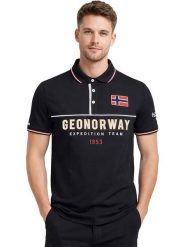 Geographical Norway Koszulka polo "Ketora" w kolorze czarnym rozmiar: S. Czarne koszulki polo Geographical Norway, s, bez wzorów, z bawełny, bez kołnierzyka, bez ramiączek. Za 86.99 zł.
