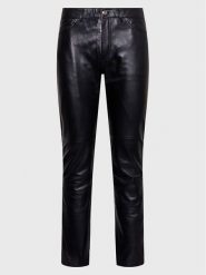 Serge Pariente Spodnie skórzane Sexy Man Czarny Regular Fit. Czarne spodnie materiałowe Serge Pariente, m, bez wzorów, z materiału. Za 669.99 zł.