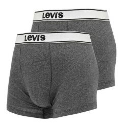 Bokserki Męskie Z Logo (zestaw 2 Sztuk). Szare bokserki Levi's®, m, bez wzorów, z bawełny. Za 157.99 zł.