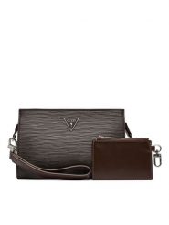 Guess Saszetka HMMIPW P6257 Bordowy. Czerwone saszetki i nerki Guess, z aplikacjami, ze skóry, bez dodatków. Za 364.99 zł.