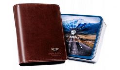 Portfel skórzany Peterson [DH] PTN 22309-VT brązowy. Brązowe portfele Peterson, bez wzorów, ze skóry. Za 105.99 zł.