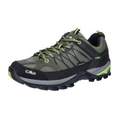 Buty trekkingowe męskie CMP RIGEL LOW wodoodporne oddychające stabilne. Zielone trekkingi CMP, bez wzorów, bez zapięcia. Za 429.99 zł.