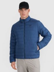 4F Kurtka puchowa z wypełnieniem syntetycznym męska - granatowa M. Niebieskie kurtki 4F, m, bez wzorów, z dzianiny, bez kaptura. Za 229.99 zł.