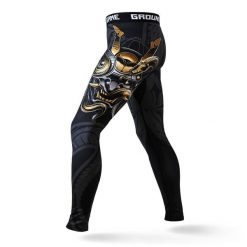 Legginsy do sportów walki męskie Ground Game Oni Samurai. Czarne bielizna termoaktywna GROUND GAME, m, bez wzorów, z elastanu, do biegania. Za 159.99 zł.