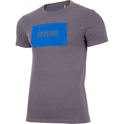 T-shirt męski TSM009 - średni szary melanż. Szare t-shirty 4F, m, bez wzorów, bez kołnierzyka, bez ramiączek. W wyprzedaży za 34.99 zł.
