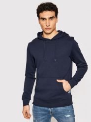 Jack&Jones Bluza Basic 12182537 Granatowy Regular Fit. Niebieskie bluzy Jack&Jones, l, bez wzorów, z bawełny, bez kaptura. Za 89.99 zł.