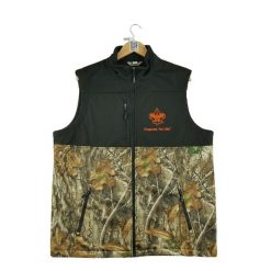 Second life - Męska kurtka polarowa w kamuflażu - Jak nowy. Brązowe kurtki RUSSEL ATHLETIC, m, bez wzorów, z polaru, bez kaptura. Za 211.46 zł.