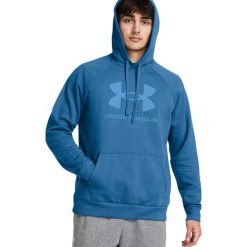 Bluza męska Under Armour Rival Fleece Logo HD. Niebieskie bluzy Under Armour, m, bez wzorów, bez kaptura. Za 244.00 zł.