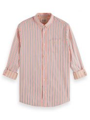 Scotch & Soda Koszula - Regular fit - w kolorze łososiowo-niebieskim rozmiar: L. Pomarańczowe koszule Scotch & Soda, l, bez wzorów, z bawełny, bez kołnierzyka, bez ramiączek. Za 154.79 zł.