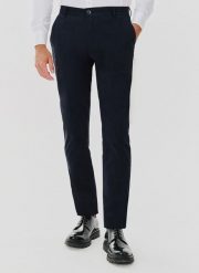 PAKO LORENTE – Gładkie spodnie męskie w kolorze granatowym. Spodnie materiałowe Pako Lorente, na co dzień, l, bez wzorów, z bawełny, casualowe. Za 99.99 zł.