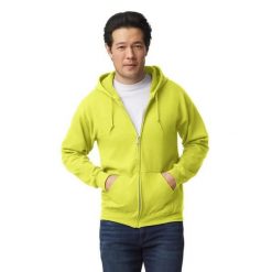 Bluza Z Kapturem Dla Dorosłych Unisex Heavy Blend Full Zip. Zielone bluzy GILDAN, m, bez wzorów, z kapturem. Za 122.99 zł.